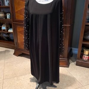 MSK 3x Black w/ Pearl Sleeves Dress NWOT